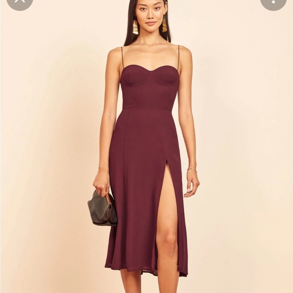 COPY - Reformation Juliette dress in plum color size 2